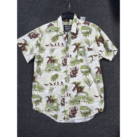 Box Lunch Other - Box Lunch Scooby-Doo Mystery Machine Tropical Button Front Camp Shirt Mens Sz L